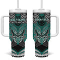 Aotearoa Iwi Ngati Maru Personalised Tumbler With Handle Maori Kowhaiwhai Pattern