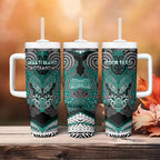 Aotearoa Iwi Ngati Maru Personalised Tumbler With Handle Maori Kowhaiwhai Pattern