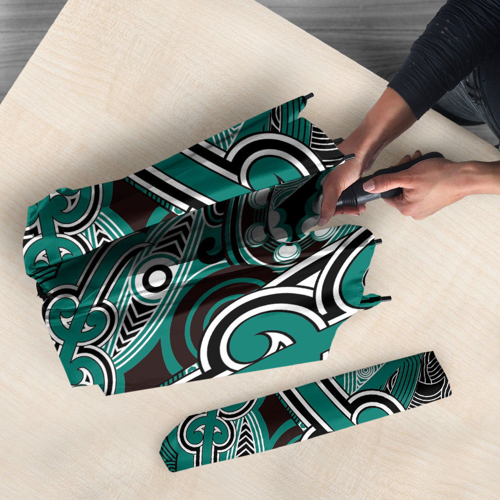 Aotearoa Iwi Ngati Maru Umbrella Maori Kowhaiwhai Pattern