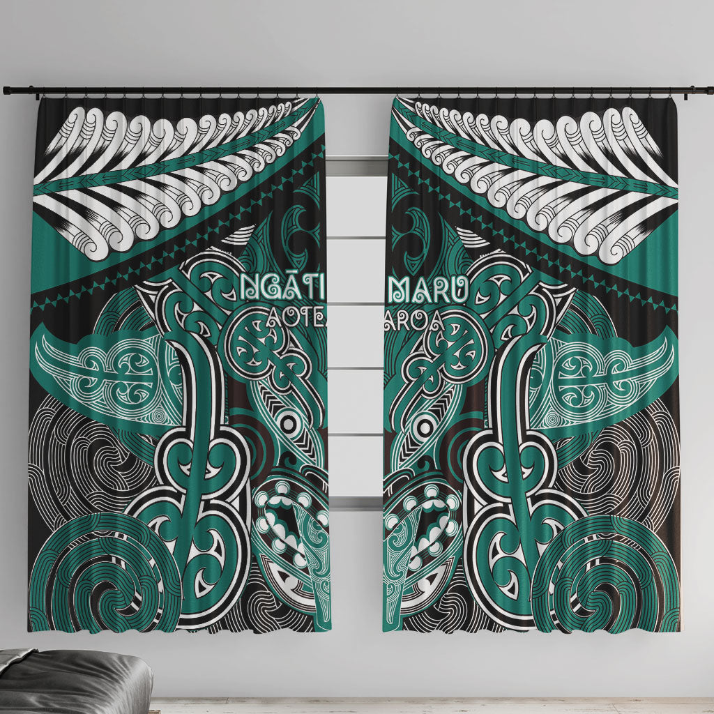 Aotearoa Iwi Ngati Maru Window Curtain Maori Kowhaiwhai Pattern