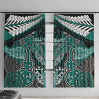 Aotearoa Iwi Ngati Maru Window Curtain Maori Kowhaiwhai Pattern