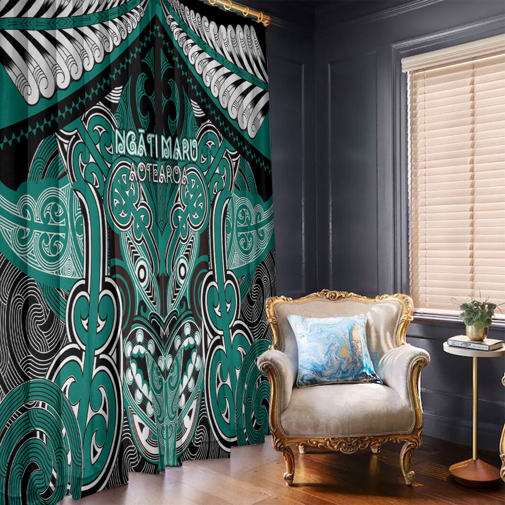 Aotearoa Iwi Ngati Maru Window Curtain Maori Kowhaiwhai Pattern