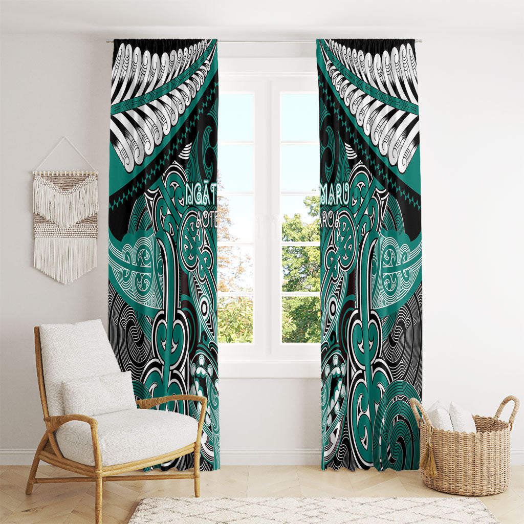 Aotearoa Iwi Ngati Maru Window Curtain Maori Kowhaiwhai Pattern