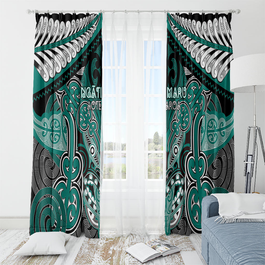 Aotearoa Iwi Ngati Maru Window Curtain Maori Kowhaiwhai Pattern