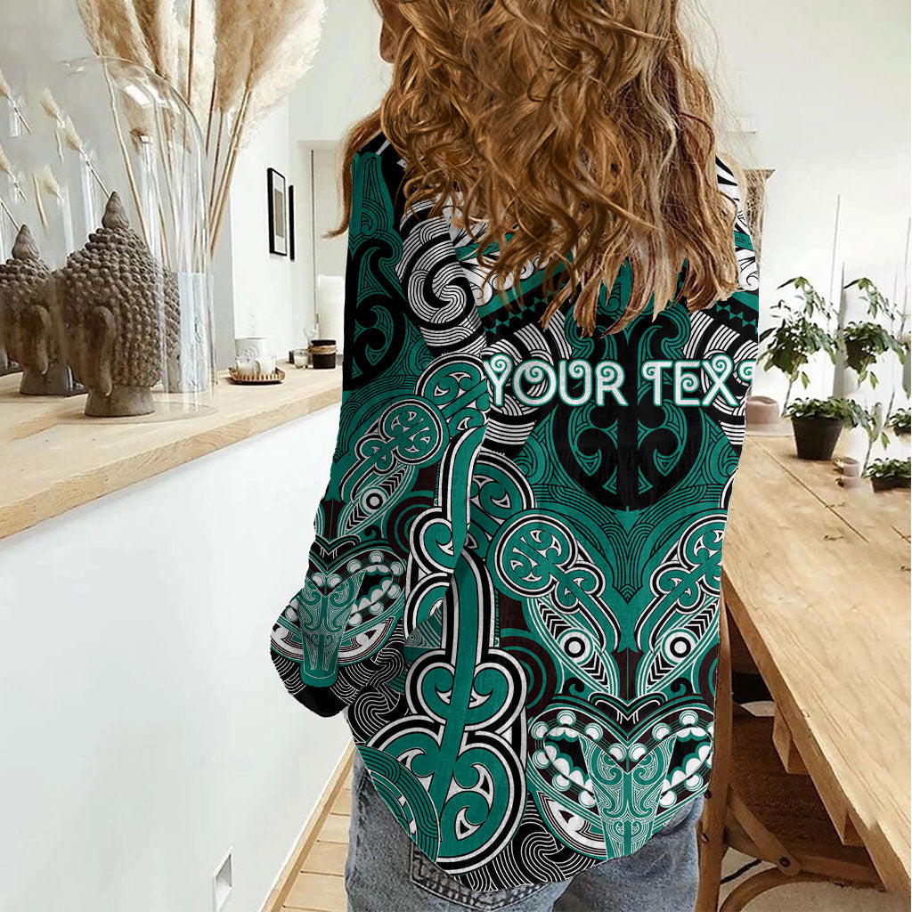 Aotearoa Iwi Ngati Maru Personalised Women Casual Shirt Maori Kowhaiwhai Pattern