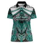 Aotearoa Iwi Ngati Maru Personalised Women Polo Shirt Maori Kowhaiwhai Pattern