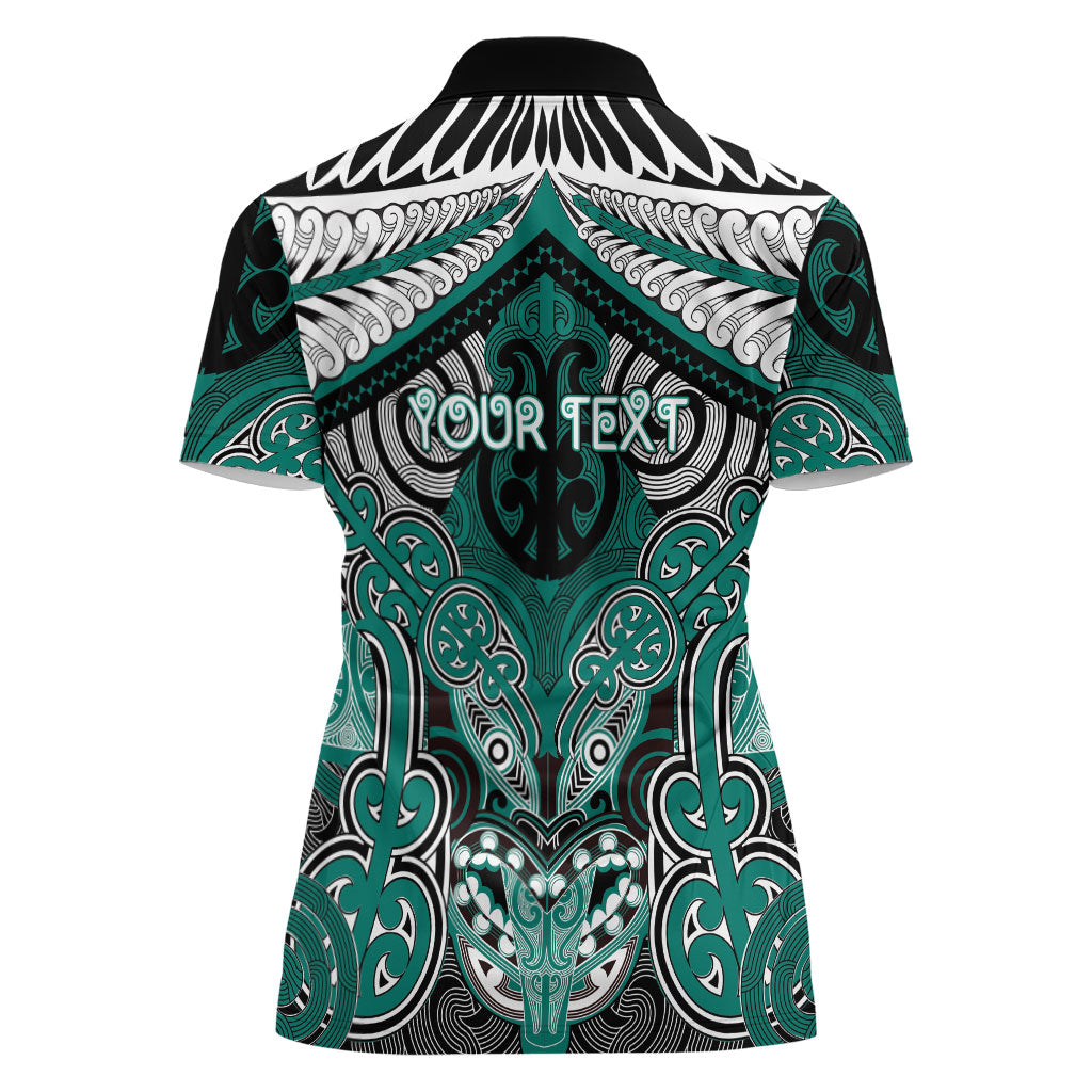 Aotearoa Iwi Ngati Maru Personalised Women Polo Shirt Maori Kowhaiwhai Pattern