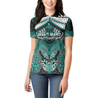 Aotearoa Iwi Ngati Maru Personalised Women Polo Shirt Maori Kowhaiwhai Pattern