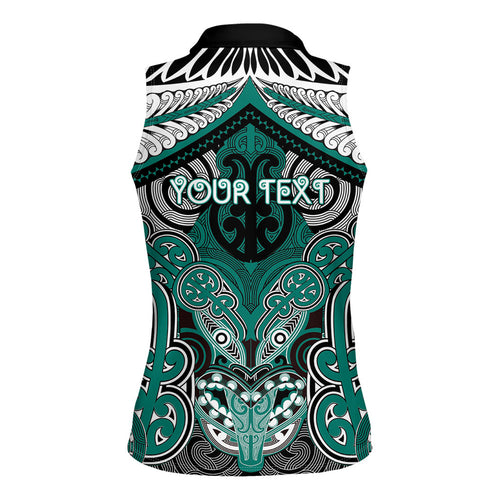 Aotearoa Iwi Ngati Maru Personalised Women Sleeveless Polo Shirt Maori Kowhaiwhai Pattern