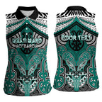 Aotearoa Iwi Ngati Maru Personalised Women Sleeveless Polo Shirt Maori Kowhaiwhai Pattern
