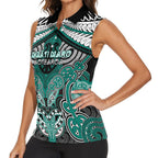 Aotearoa Iwi Ngati Maru Personalised Women Sleeveless Polo Shirt Maori Kowhaiwhai Pattern