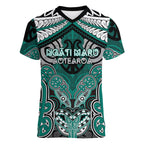 Aotearoa Iwi Ngati Maru Personalised Women V-Neck T-Shirt Maori Kowhaiwhai Pattern