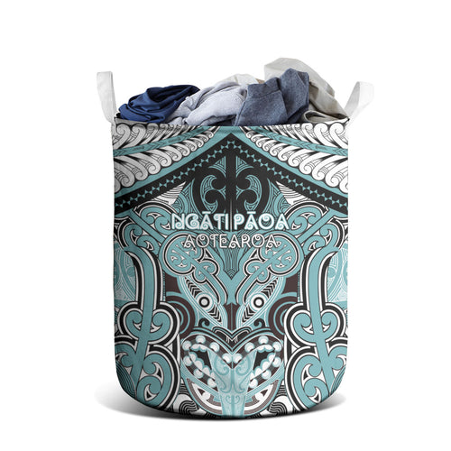 Aotearoa Iwi Ngati Paoa Laundry Basket Maori Kowhaiwhai Pattern