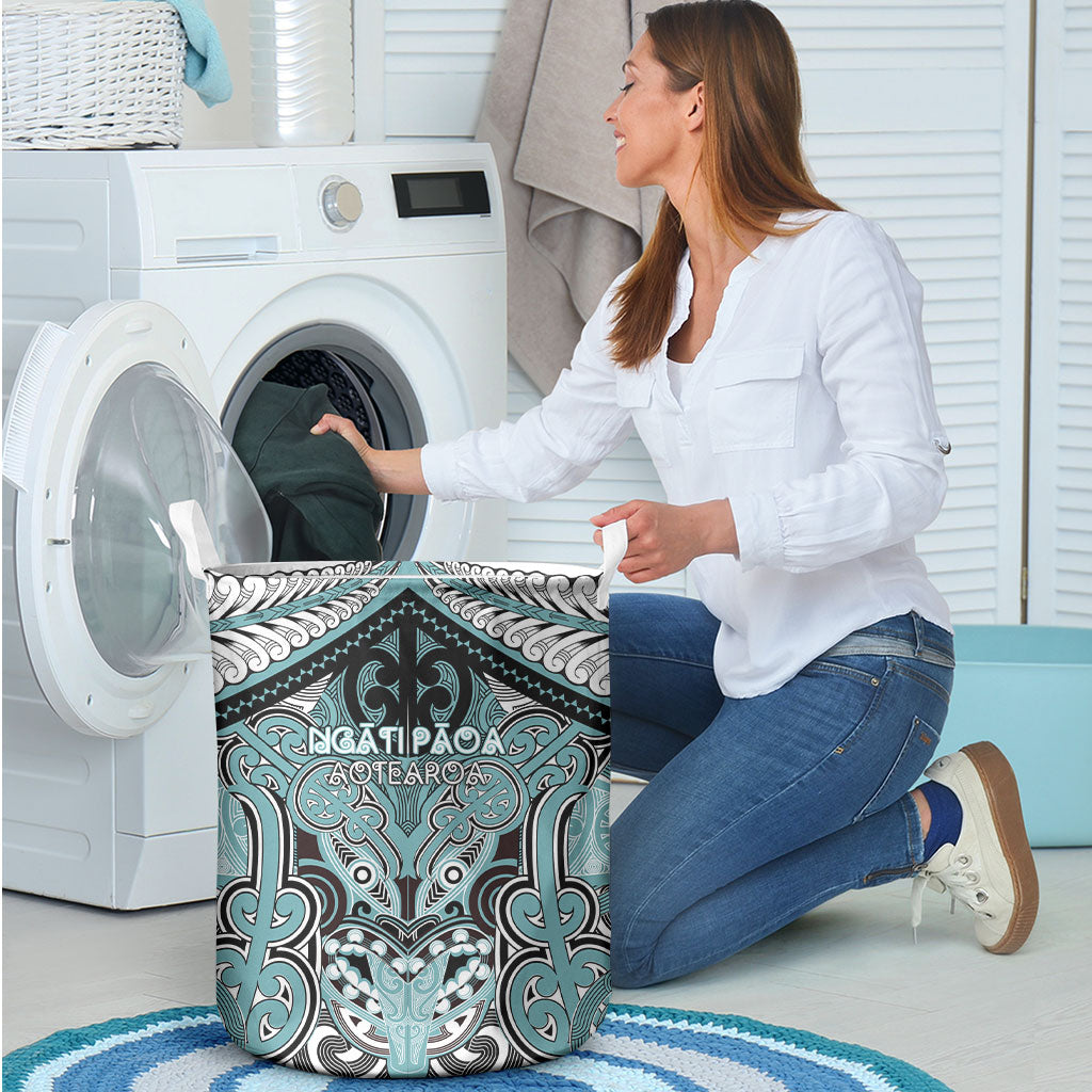 Aotearoa Iwi Ngati Paoa Laundry Basket Maori Kowhaiwhai Pattern