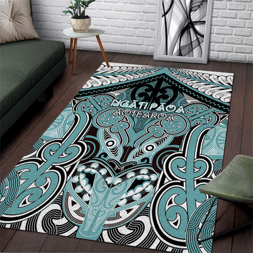Aotearoa Iwi Ngati Paoa Area Rug Maori Kowhaiwhai Pattern