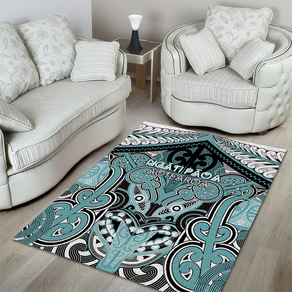 Aotearoa Iwi Ngati Paoa Area Rug Maori Kowhaiwhai Pattern