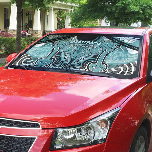 Aotearoa Iwi Ngati Paoa Auto Sun Shade Maori Kowhaiwhai Pattern