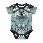 Aotearoa Iwi Ngati Paoa Personalised Baby Onesie Maori Kowhaiwhai Pattern