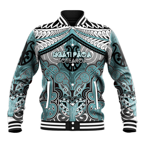 Aotearoa Iwi Ngati Paoa Personalised Baseball Jacket Maori Kowhaiwhai Pattern