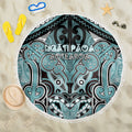 Aotearoa Iwi Ngati Paoa Beach Blanket Maori Kowhaiwhai Pattern