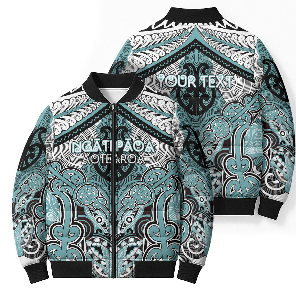 Aotearoa Iwi Ngati Paoa Personalised Bomber Puffer Jacket Maori Kowhaiwhai Pattern