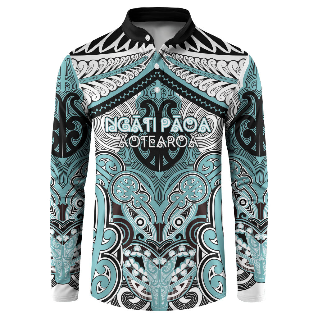 Aotearoa Iwi Ngati Paoa Personalised Button Sweatshirt Maori Kowhaiwhai Pattern