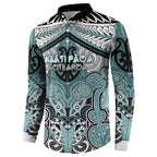 Aotearoa Iwi Ngati Paoa Personalised Button Sweatshirt Maori Kowhaiwhai Pattern