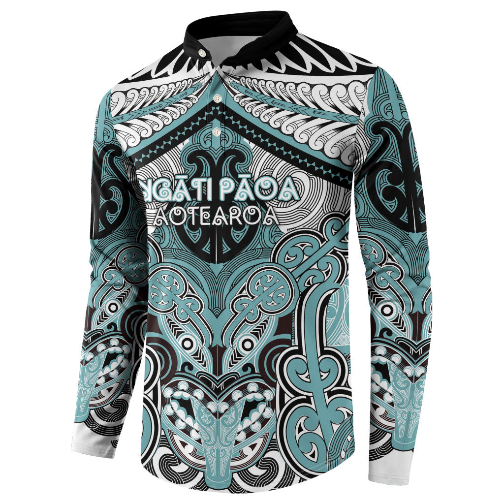 Aotearoa Iwi Ngati Paoa Personalised Button Sweatshirt Maori Kowhaiwhai Pattern