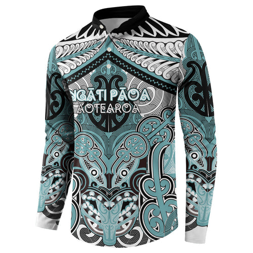 Aotearoa Iwi Ngati Paoa Personalised Button Sweatshirt Maori Kowhaiwhai Pattern
