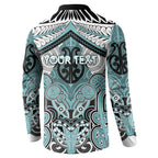 Aotearoa Iwi Ngati Paoa Personalised Button Sweatshirt Maori Kowhaiwhai Pattern