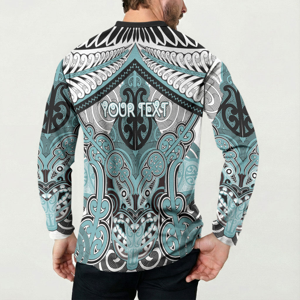 Aotearoa Iwi Ngati Paoa Personalised Button Sweatshirt Maori Kowhaiwhai Pattern