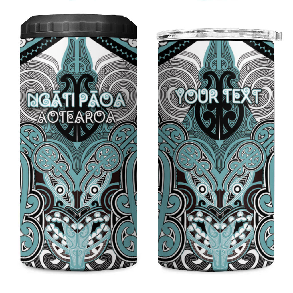 Aotearoa Iwi Ngati Paoa Personalised 4 in 1 Can Cooler Tumbler Maori Kowhaiwhai Pattern