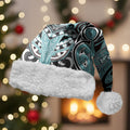 Aotearoa Iwi Ngati Paoa Personalised Christmas Santa Hat Maori Kowhaiwhai Pattern