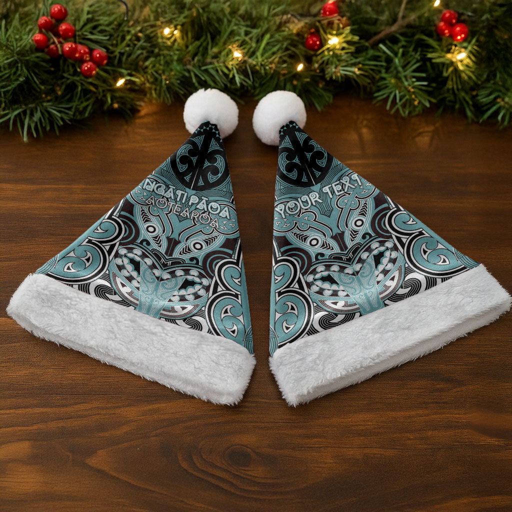 Aotearoa Iwi Ngati Paoa Personalised Christmas Santa Hat Maori Kowhaiwhai Pattern