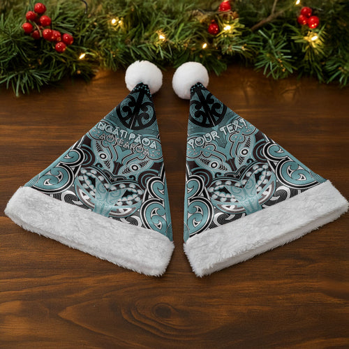 Aotearoa Iwi Ngati Paoa Personalised Christmas Santa Hat Maori Kowhaiwhai Pattern