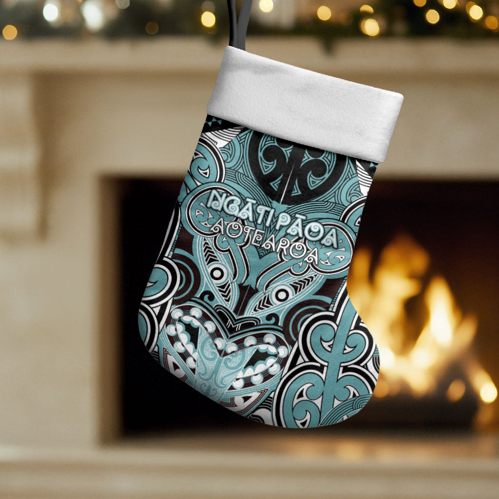 Aotearoa Iwi Ngati Paoa Personalised Christmas Stocking Maori Kowhaiwhai Pattern