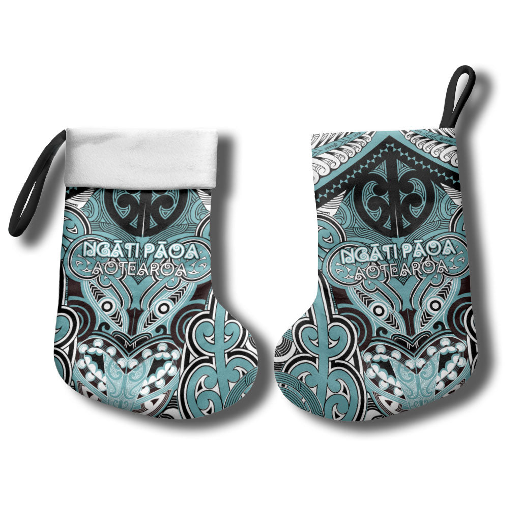 Aotearoa Iwi Ngati Paoa Personalised Christmas Stocking Maori Kowhaiwhai Pattern