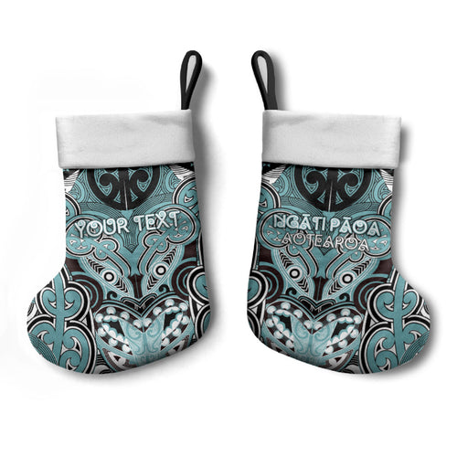 Aotearoa Iwi Ngati Paoa Personalised Christmas Stocking Maori Kowhaiwhai Pattern