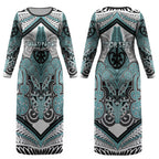 Aotearoa Iwi Ngati Paoa Personalised Couples Matching Long Sleeve Bodycon Dress and Hawaiian Shirt Maori Kowhaiwhai Pattern