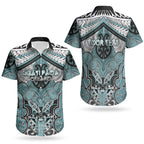Aotearoa Iwi Ngati Paoa Personalised Couples Matching Off Shoulder Maxi Dress and Hawaiian Shirt Maori Kowhaiwhai Pattern