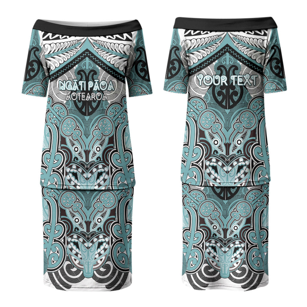 Aotearoa Iwi Ngati Paoa Personalised Couples Matching Puletasi and Hawaiian Shirt Maori Kowhaiwhai Pattern