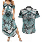 Aotearoa Iwi Ngati Paoa Personalised Couples Matching Summer Maxi Dress and Hawaiian Shirt Maori Kowhaiwhai Pattern