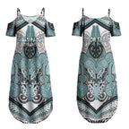 Aotearoa Iwi Ngati Paoa Personalised Couples Matching Summer Maxi Dress and Hawaiian Shirt Maori Kowhaiwhai Pattern