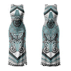Aotearoa Iwi Ngati Paoa Personalised Couples Matching Tank Maxi Dress and Hawaiian Shirt Maori Kowhaiwhai Pattern