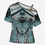 Aotearoa Iwi Ngati Paoa Personalised Cross Shoulder Shirt Maori Kowhaiwhai Pattern