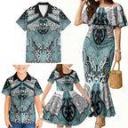 Aotearoa Iwi Ngati Paoa Personalised Family Matching Mermaid Dress and Hawaiian Shirt Maori Kowhaiwhai Pattern