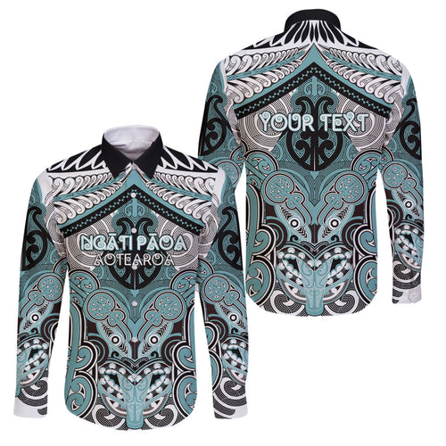 Aotearoa Iwi Ngati Paoa Personalised Family Matching Off Shoulder Maxi Dress and Hawaiian Shirt Maori Kowhaiwhai Pattern