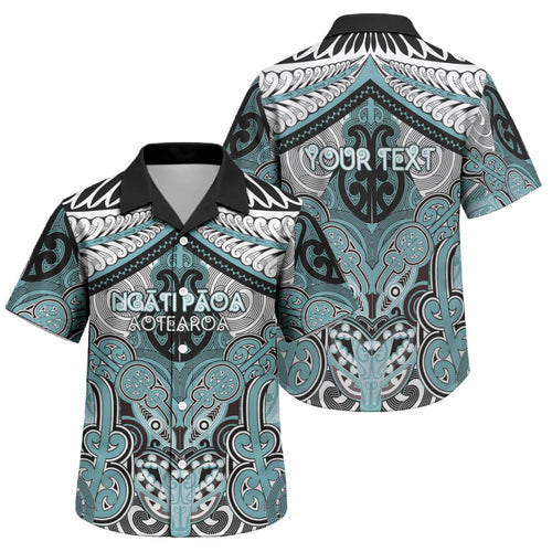 Aotearoa Iwi Ngati Paoa Personalised Family Matching Off Shoulder Maxi Dress and Hawaiian Shirt Maori Kowhaiwhai Pattern
