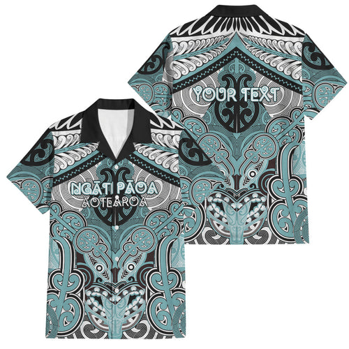 Aotearoa Iwi Ngati Paoa Personalised Family Matching Summer Maxi Dress and Hawaiian Shirt Maori Kowhaiwhai Pattern