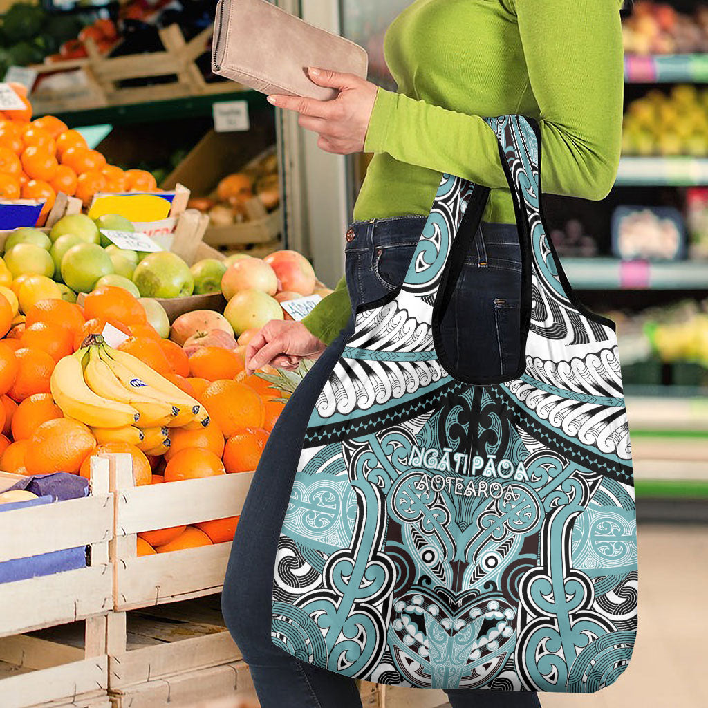 Aotearoa Iwi Ngati Paoa Grocery Bag Maori Kowhaiwhai Pattern